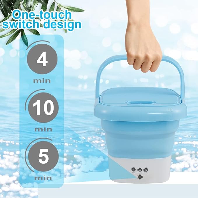 Mini Foldable Washing Machine & Spin Dryer – Portable, Lightweight