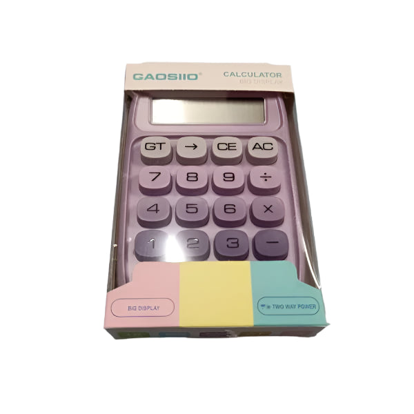 Mechanical Switch Calculator – 12 Digits, Purple Gradient, Big Buttons, Aesthetic Design