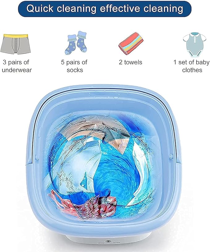 Mini Foldable Washing Machine & Spin Dryer – Portable, Lightweight