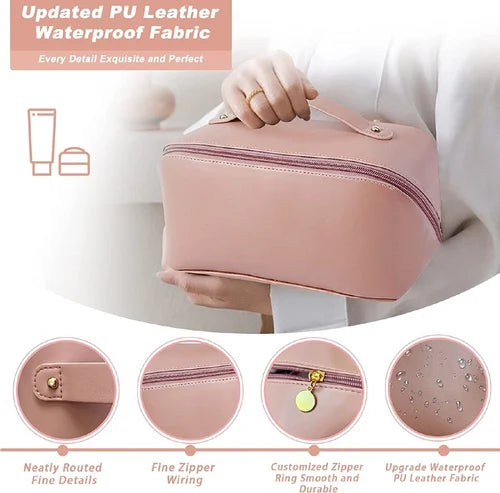 Portable Makeup Bag with Handle - Waterproof & Stylish Perfect for Travel