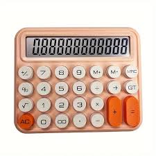 12-Digit Mechanical Calculator – Cute Beige Design, Big Buttons, Everyday Use