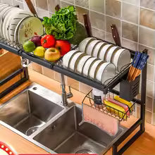 Space-Saving Over Sink Dish Drying Shelf – Stainless Steel
