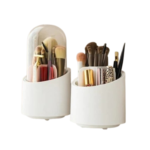 360° Rotating Makeup Brush Organizer