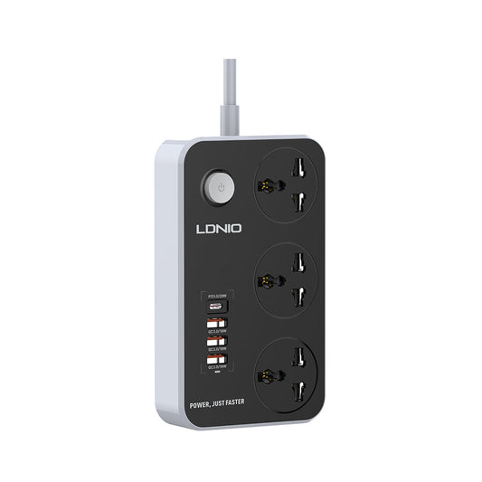 LDNIO SC3412 Multi-Port Power Extension - 2500W, Fast USB Charging
