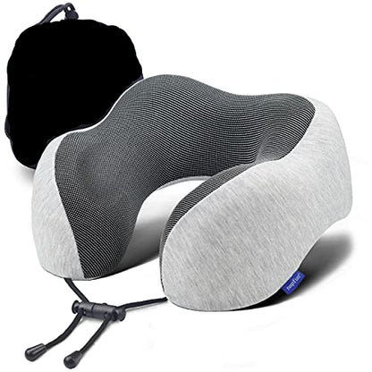 U-Shape Memory Foam Neck Pillow – Travel Pillow with Neck & Head Support