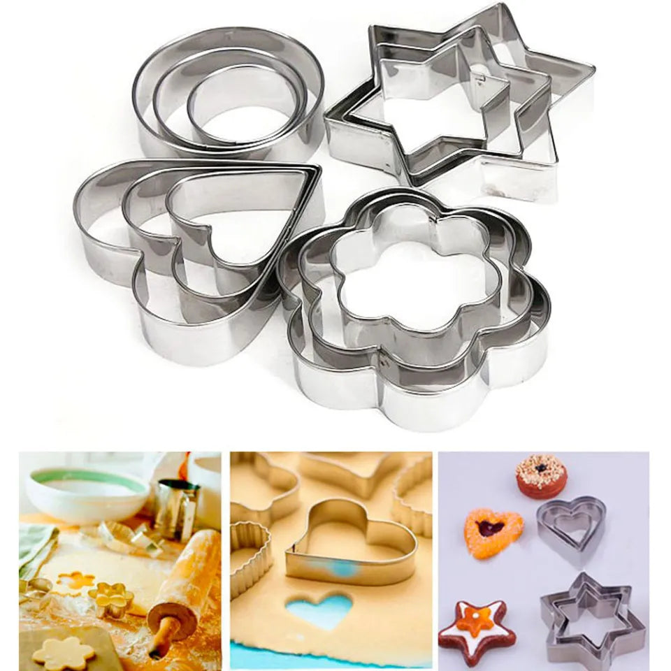 12-Pcs Cake Baking Tool Set – Stainless Steel