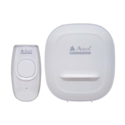 AQUA Digital Wireless Door Chime 9131 (White) – 36 Melodies, Waterproof Transmitter, 200 m Range