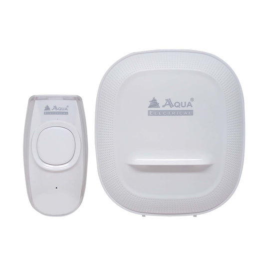 AQUA Digital Wireless Door Chime 9131 (White) – 36 Melodies, Waterproof Transmitter, 200 m Range