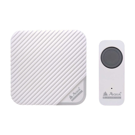AQUA Digital Wireless Door Chime 9141 (White) – 36 Melodies, Waterproof Transmitter, 200 m Range