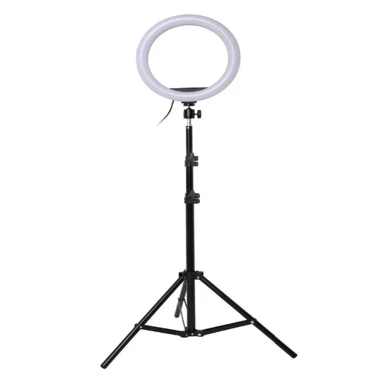 Riva 26cm LED Ring Light with 7ft Tripod – 3 Light Modes, USB Powered, Dimmable for Makeup, Vlogging, and Live Streaming