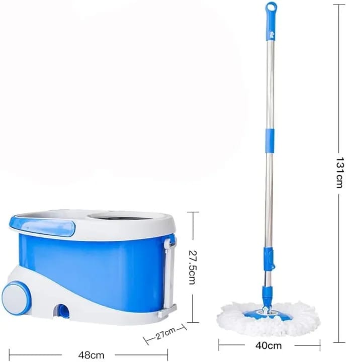 Primo 360° Spin Mop Set – Stainless Steel Bucket & Microfiber Mop
