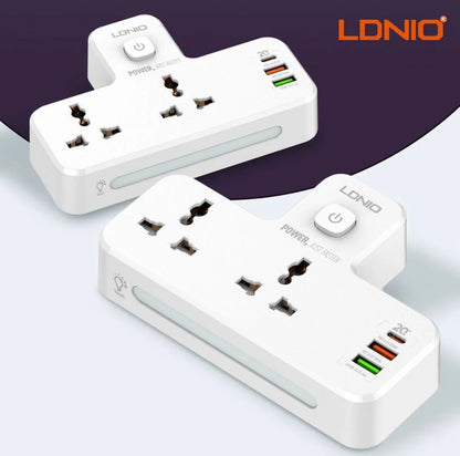 LDNIO SC2311 – 2‑Socket Power Strip + 3 USB Ports (20 W PD)