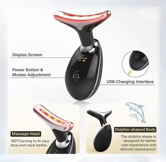 Digital Face & Neck Massager – 3 Modes Vibration & Therapy Options