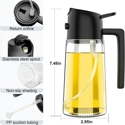 2-in-1 Olive Oil Sprayer & Dispenser – 470ml