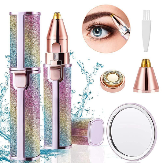 2-in-1 Rechargeable Flawless Hair Remover – Painless Facial & Eyebrow Trimmer for Women