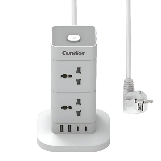 Camelion CMS‑308 – 8‑Outlet Power Strip with 4 USB & 3 m Cable