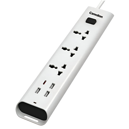 Camelion CMS‑M904UC – 3‑Outlet Power Strip with USB‑C & 3 m Cable