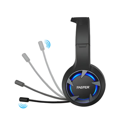 Faster Blubolt BG‑100 Gaming Headset – 40 mm Drivers, Surround Sound & Noise‑Cancelling Mic (Black)