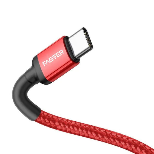 Faster FC‑60W Type‑C to Type‑C 3 A PD Cable – QC 3.0 & PD 3.1 Compatible (Black)