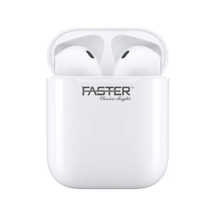 Faster FTW‑12 Stereo Bass Sound TWS Wireless Earbuds – Bluetooth 5.0, 300 mAh Case