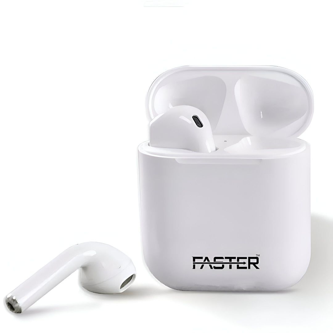 Faster FTW‑12 Stereo Bass Sound TWS Wireless Earbuds – Bluetooth 5.0, 300 mAh Case