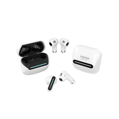 Faster TG550 TWS Earbuds – Delta Shape, Bluetooth 5.3, 31–40 ms Gaming Mode, ENC