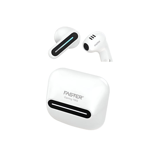 Faster TG550 TWS Earbuds – Delta Shape, Bluetooth 5.3, 31–40 ms Gaming Mode, ENC