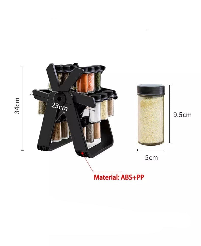 18-Jar Ferris Wheel Spice Rack – 360° Rotating Kitchen Organizer