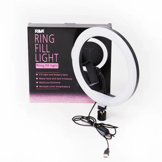 Riva LED Ring Light 26cm – 3 Color Modes, USB Powered, Tripod Compatible
