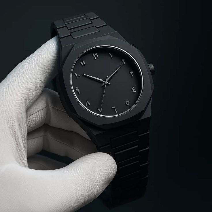 Black Arabic Aura Men’s Fiber Watch – Elegant & Stylish