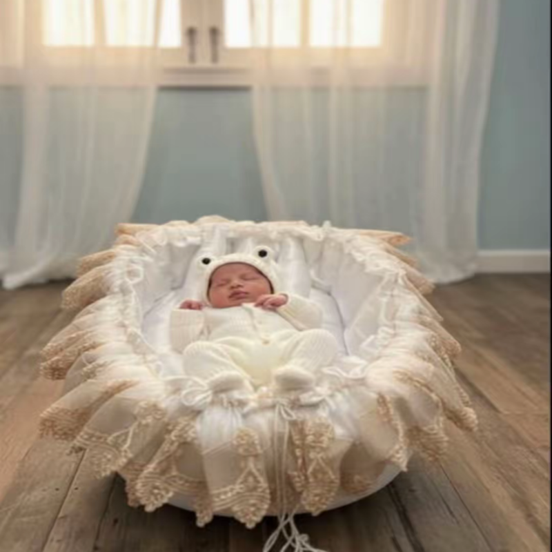 Newborn Bed Nest – Safe, Soft & Snug Sleep Pod for Babies (Milky White)