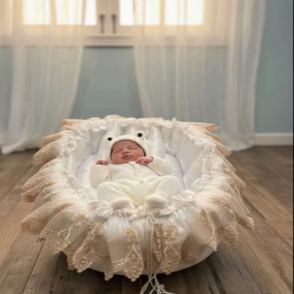 Newborn Bed Nest – Safe, Soft & Snug Sleep Pod for Babies (Milky White)