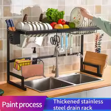Space-Saving Over Sink Dish Drying Shelf – Stainless Steel