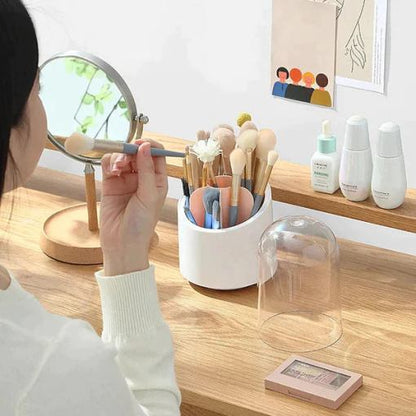360° Rotating Makeup Brush Organizer
