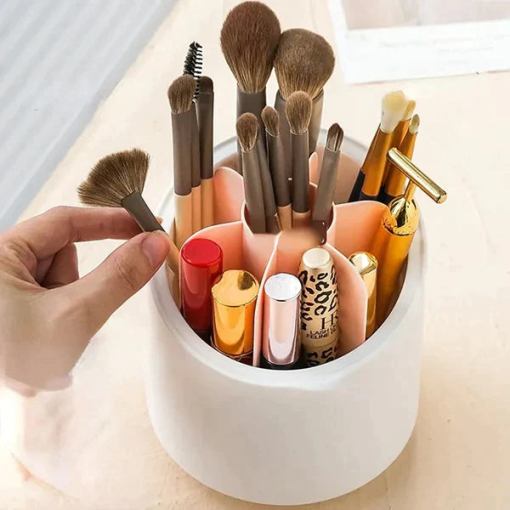 360° Rotating Makeup Brush Organizer