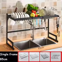 Space-Saving Over Sink Dish Drying Shelf – Stainless Steel