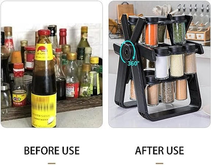 18-Jar Ferris Wheel Spice Rack – 360° Rotating Kitchen Organizer
