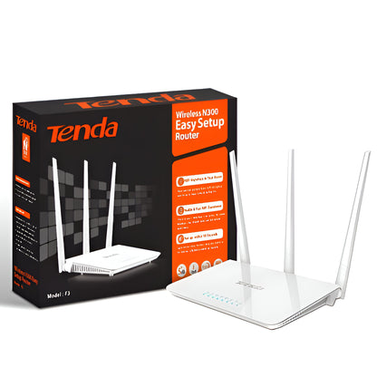 Tenda F3 – N300 Wi‑Fi Router (3 Antennas)